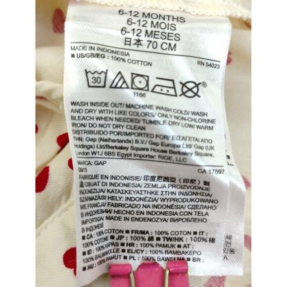 babyGap 6-12 Months Hearts Love Long Sleeve Onesie Ivory and Red - Picture 13 of 15